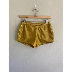 Varsity Spirit Girls Youth Medium Gold Metallic Cheer Bloomers Brief Shorts